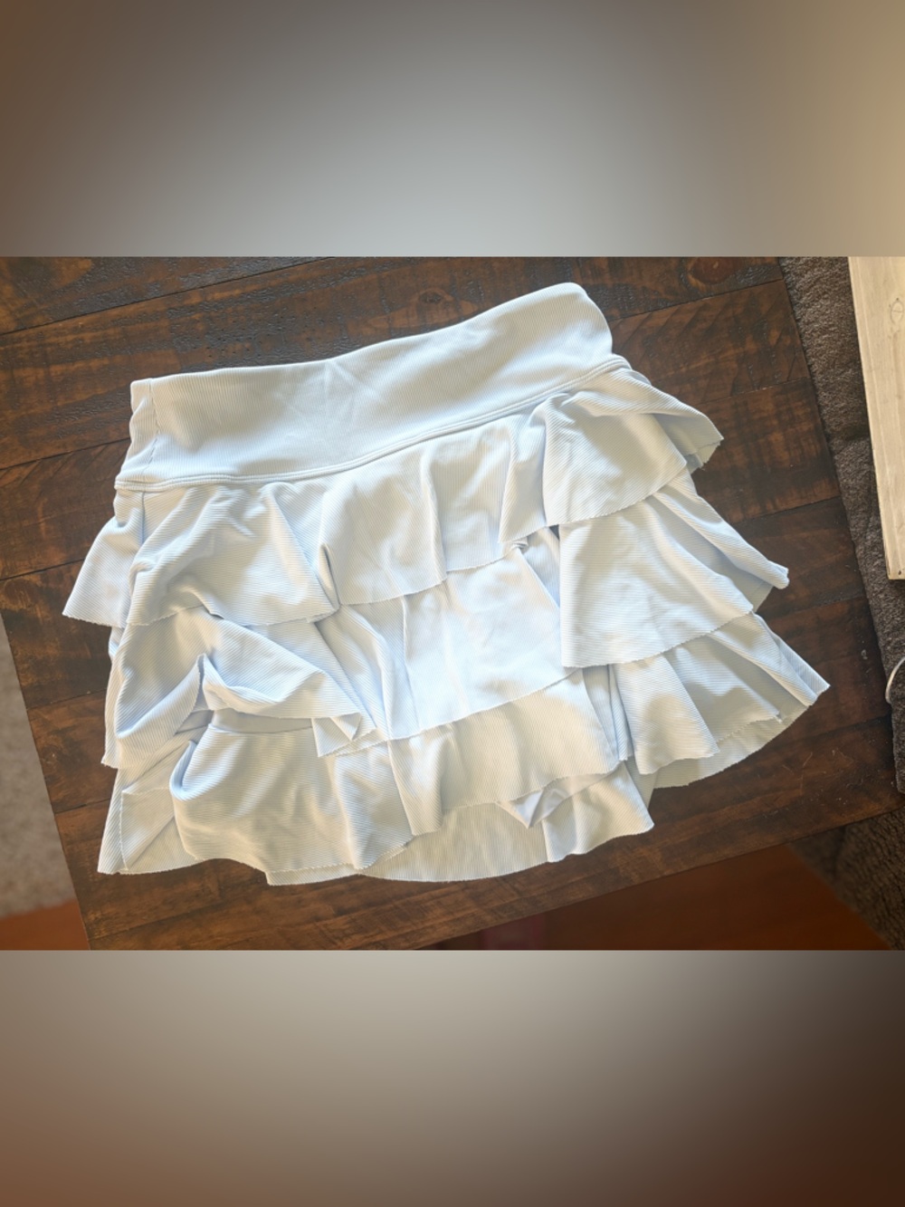 Light Blue Ruffle tennis skirt